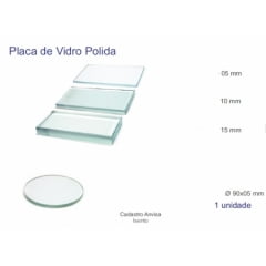 PLACA DE VIDRO 15MM POLIDA